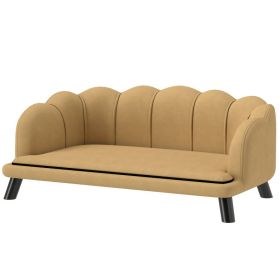 Pearl Design Pet Sofa for Medium and Large Sized Dogs, Pet Bed with Cushion and Solid Wood Legs, Coffee (Option: Coffee-1010x620x275 mm) Pearl Design Pet Sofa for Medium and Large Sized Dogs, Pet Bed with Cushion and Solid Wood Legs, Coffee (Option: Coffee-1010x620x275 mm)